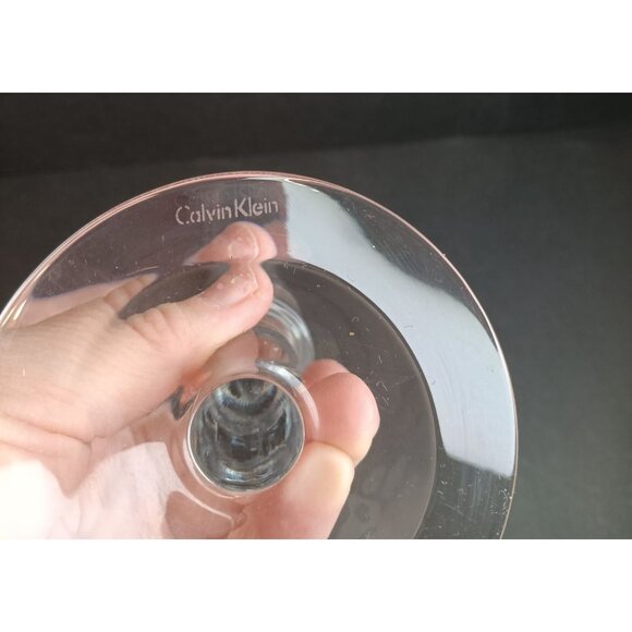 Calvin Klein Single Tall Glass Candlestick Taper Candle Holder MCM, 12", Marked - Picture 3 of 3